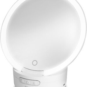 iHome iCVBT9W Bluetooth Vanity Mirror w/ Speaker & Charging Base White